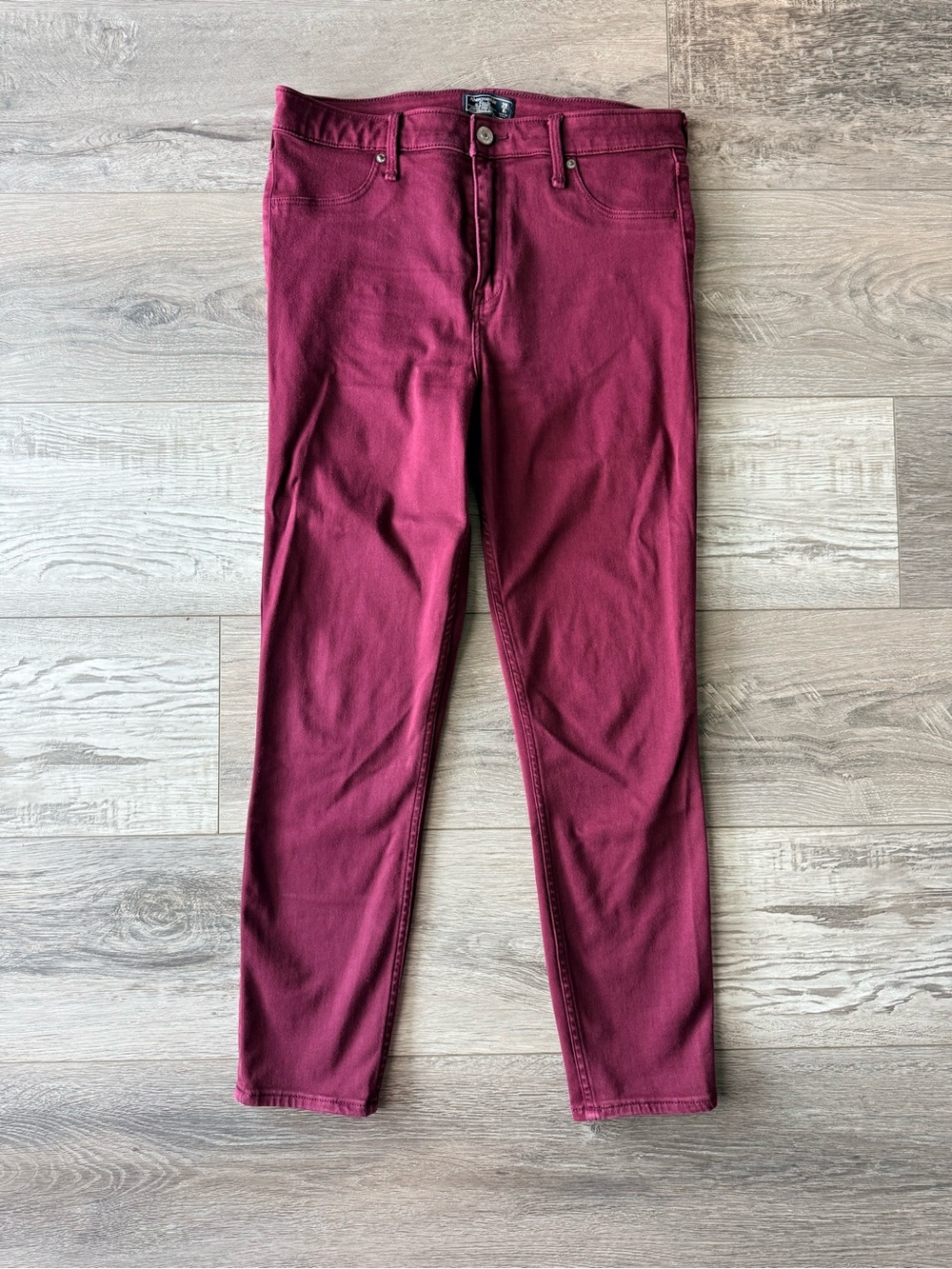 Abercrombie Simone High Rise Jean Legging Ankle Burgundy 29 8R